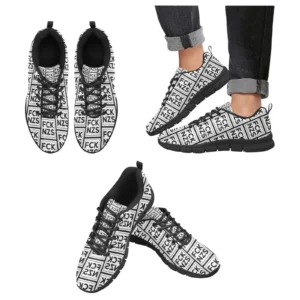 ✨ FCK NZS Damen Sneaker &ndash; Silber Cutout Allover