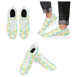 FCK NZS Damen-Sneaker – Regenbogen Cutout Allover | Atmungsaktive Sportschuhe